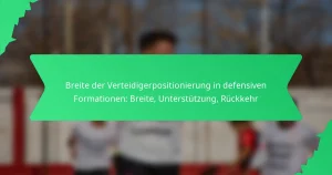 Breite der Verteidigerpositionierung in defensiven Formationen: Breite, Unterstützung, Rückkehr
