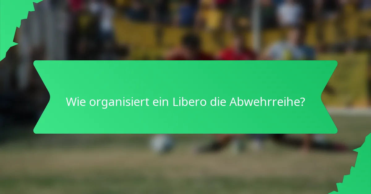 Wie organisiert ein Libero die Abwehrreihe?